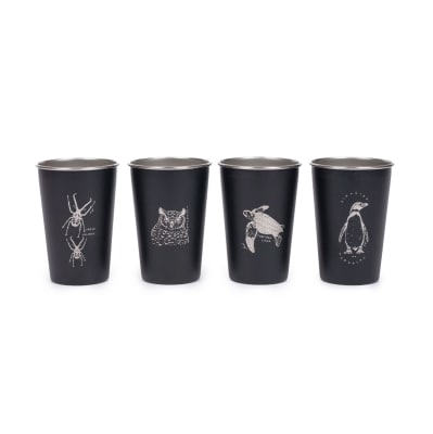 Set 4 Vasos Acero Inoxidable
