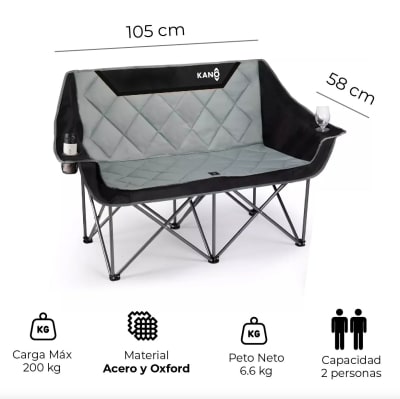 Silla Doble Plegable Camping