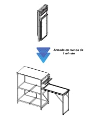 Mesa Plegable con tabla de corte y alacena