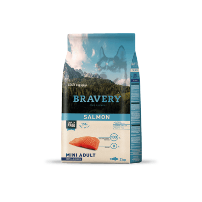 BRAVERY MINI ADULT SABOR SALMON 2 KG