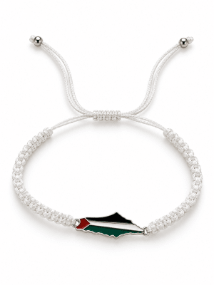 Pulsera mapa palestina - blanca1