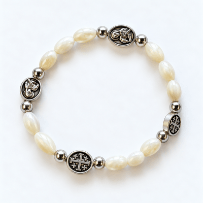 Pulsera de perla cruz de Belén1