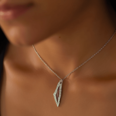 Collar mini mapa Palestina Rosado1