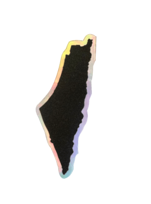Sticker mapa palestina - negro1