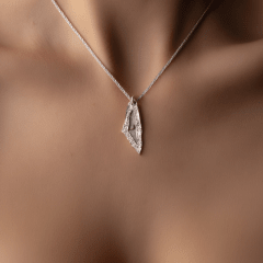 Collar mini mapa Palestina Blanco