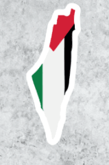 Sticker mapa bandera palestina