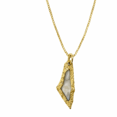Collar mini mapa Palestina Transparente Dorado
