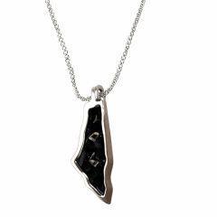 Collar mapa palestina liso negro - PREVENTA