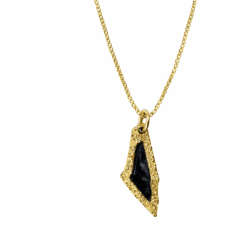 Collar mini mapa Palestina Negro Dorado