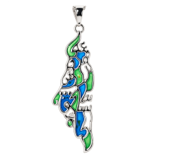 Collar mapa poema Darwish - Plateado