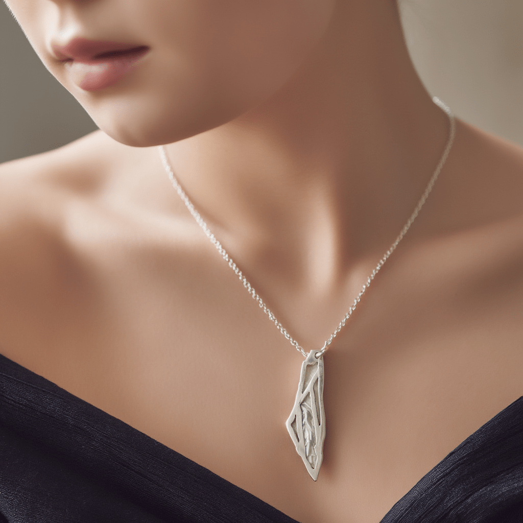 Collar mapa palestina Plateado3