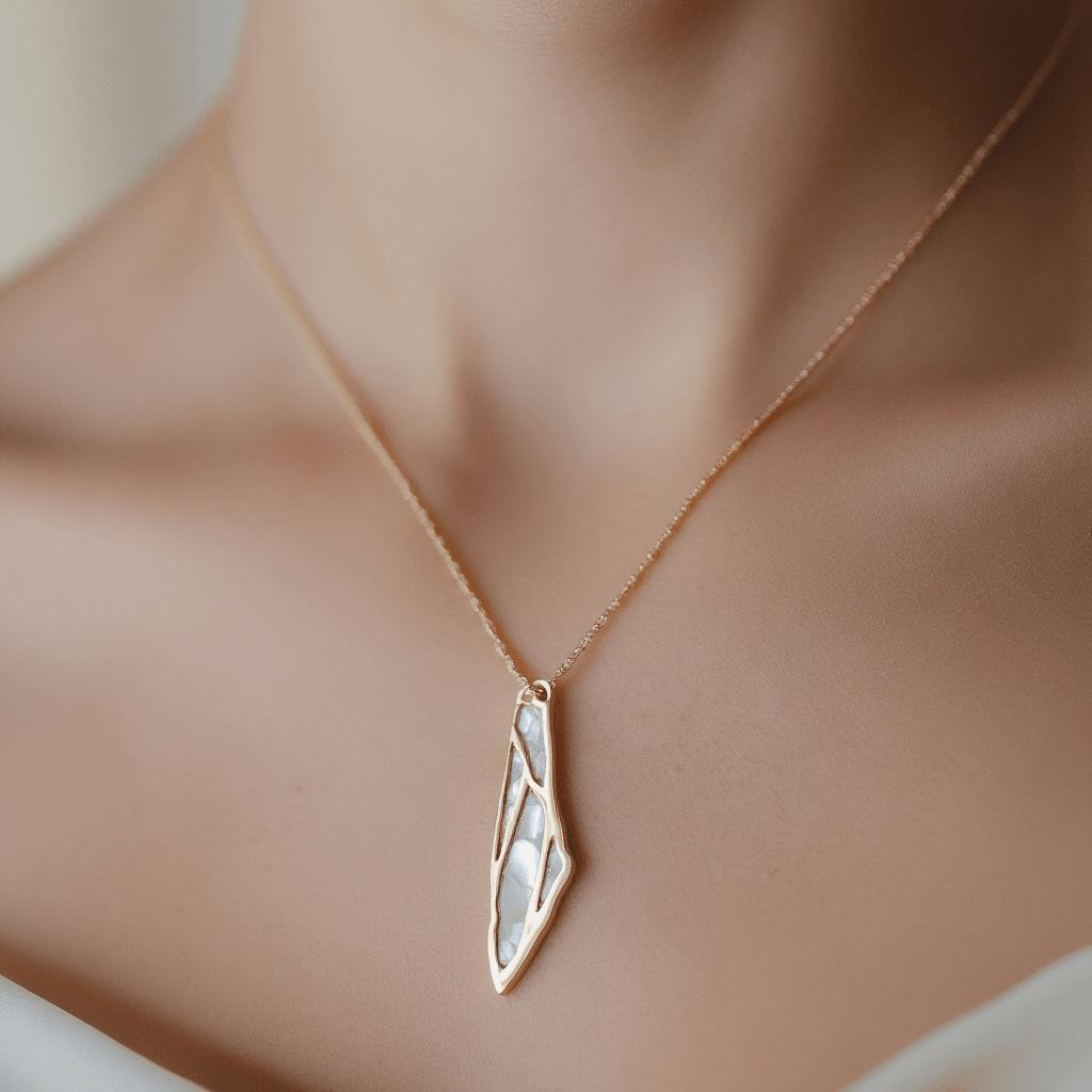 Collar mapa palestina Dorado3