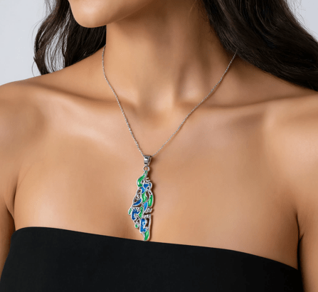 Collar mapa poema Darwish - Plateado2
