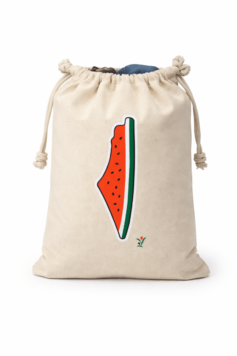 Bolsa de tela tipo saco mapa sandía 0