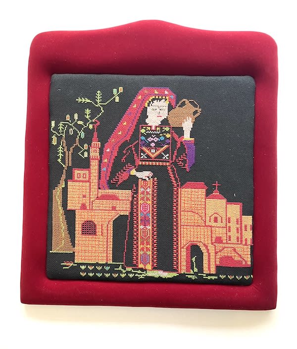 Cuadro grande bordado palestino tatreez 1