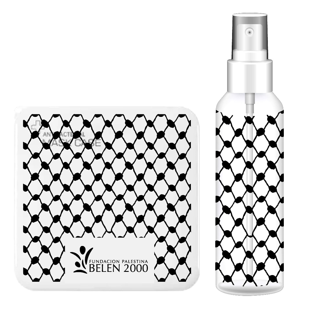 Pack porta mascarilla + botella spray 0