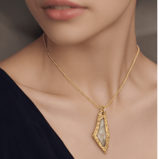Collar mini mapa Palestina Transparente Dorado - PREVENTA2