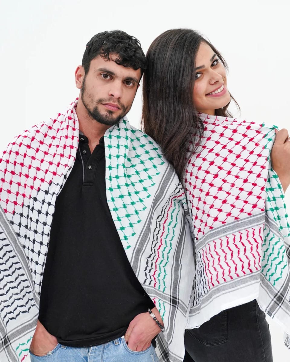 Keffiyeh Tricolor Hirbawi - sin franjas negras2