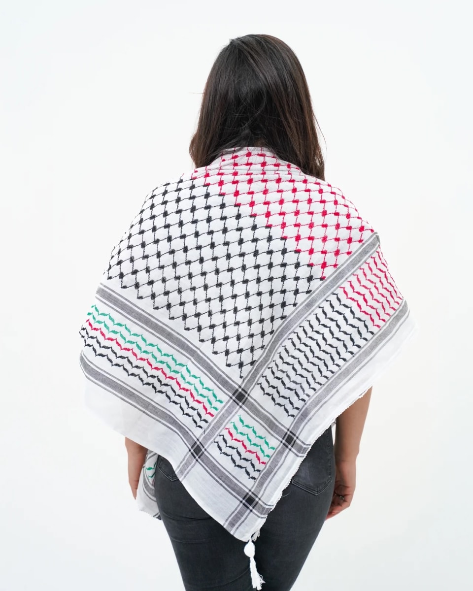 Keffiyeh Tricolor Hirbawi - sin franjas negras3