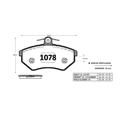 PASTILLA DE FRENO CHEVROLET N300 FURGON DEL