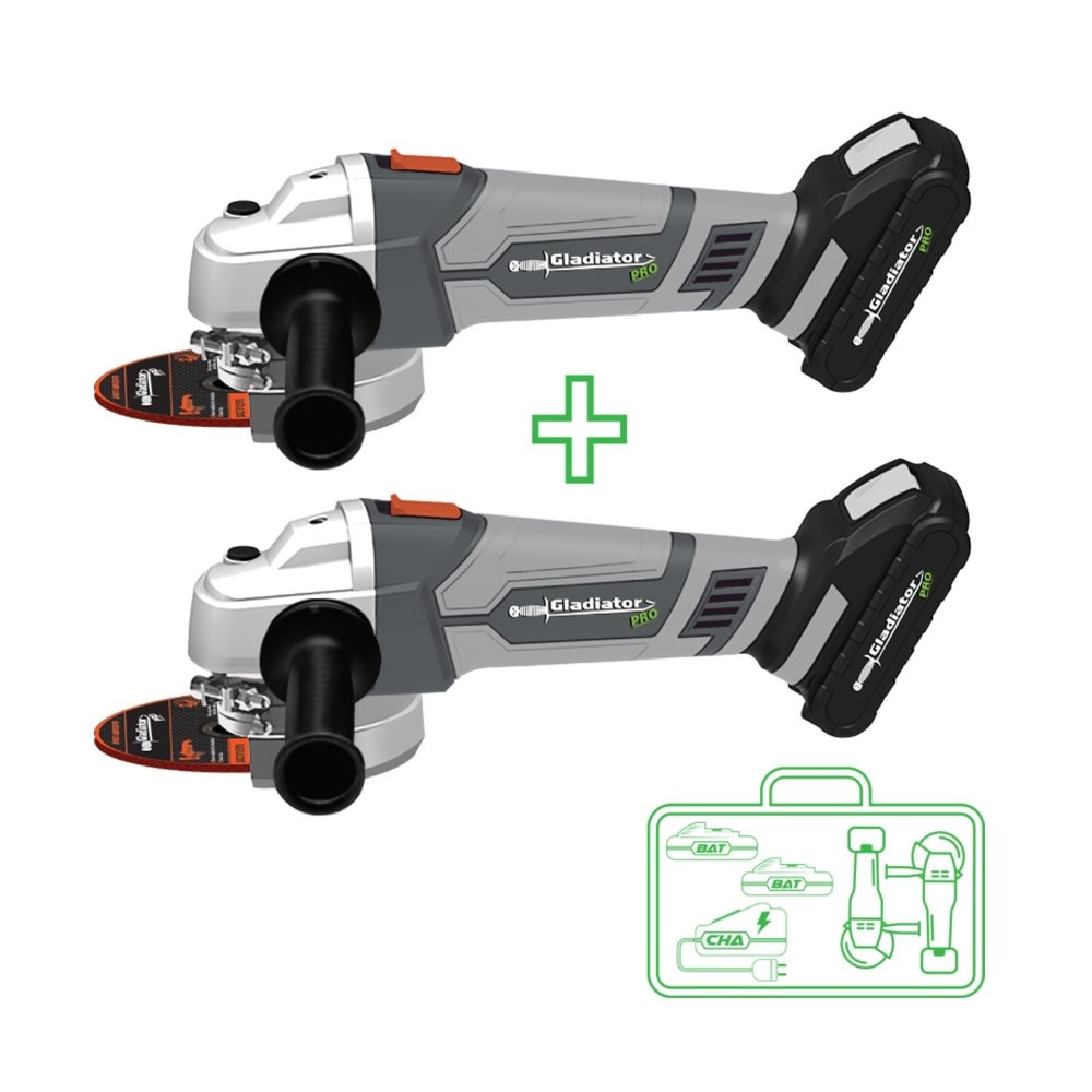 ESMERIL ANGULAR 4 1/2' INALAMB. DOBLE 18V 2B GLAD | Esemaq