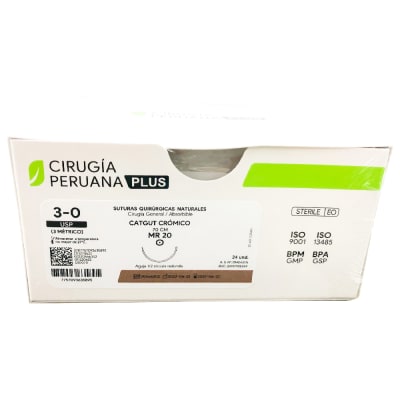 Catgut Cromico 3/0 MR 20 Cirugia Peruana Unidades1
