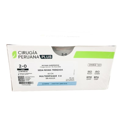 Seda Negra 2/0 MULTIEMPAQUE Cirugia Peruana Unidades1