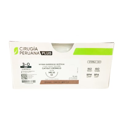 Catgut Crómico 3/0 MR 25 Cirugía Peruana Unidades1