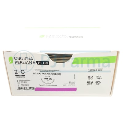 Ácido Poliglicólico 2/0 MR 25 Cirugía Peruana Und1
