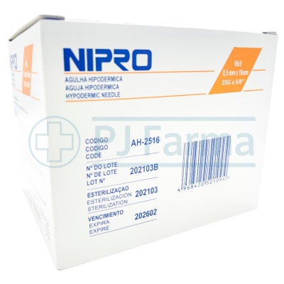 Aguja 25 x 5/8 Nipro Caja x 1001