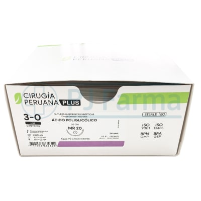 Ácido Poliglicólico 3/0 MR 20 Cirugía Peruana Und1