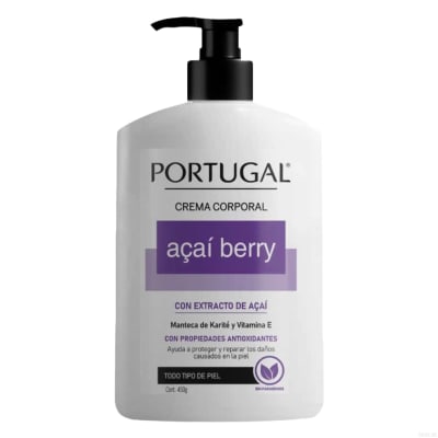 Crema Corporal Acaí Berry Portugal Frasco X 450 Gr