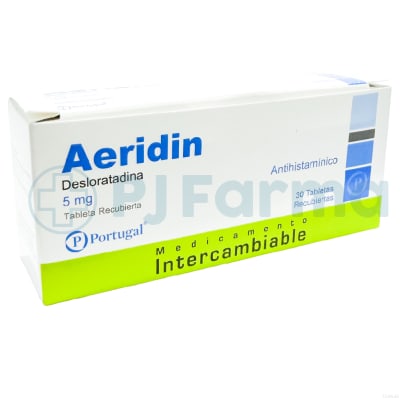 Aeridin (Desloratadina) 5 Mg Tab. Portugal1