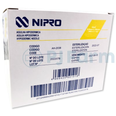 Aguja 20 x 1 1/2 Nipro Caja x 100 Unid