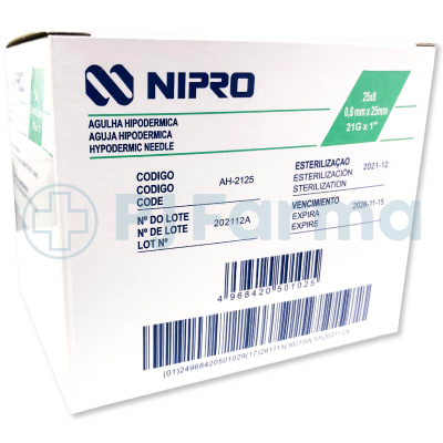Aguja 21 X 1 Nipro caja X 100 Unid