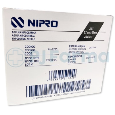 Aguja 22 x 1 Nipro Caja x 100 Unid