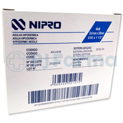 Aguja 23 x 1 1/2 Nipro Caja x 100 Unid