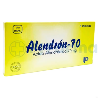 Alendrón-70 (Ácido Alendrónico) 70 Mg Delfarma TAB. Caja X 5 Unid