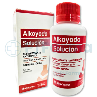 Alkoyodo Solución (Yodopovidona) 10% 120 Ml Alkofarma1