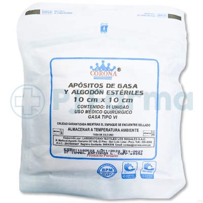 Aposito de Gasa Esteril 10 X 10 Corona