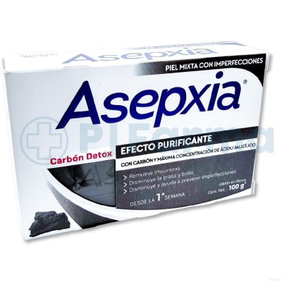 Jabón Asepxia Carbón Detox 100G X Unid