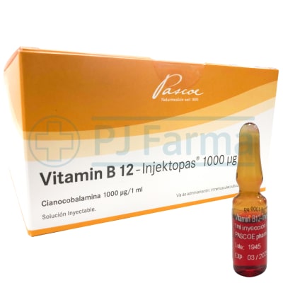Vitamina B12 Injektopas 1ml Amp. Pascoe Unid