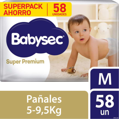 Pañal Babysec Super Premium Pqte X 58 Unid Talla M