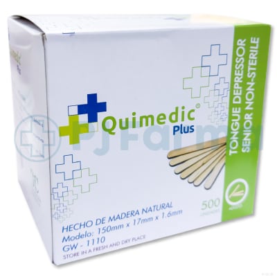 Baja lengua No Estéril Quimedic Plus Caja X 500 Unid1