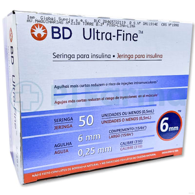 Jeringa para insulina 0.5 ML C/A 31 X 6 MM BD2