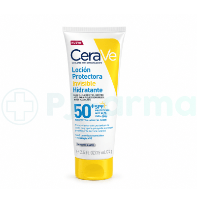 PROTECTOR SOLAR LOCION INVISIBLE HIDRATANTE FPS 50+ CERAVE TUBO X 75 ML
