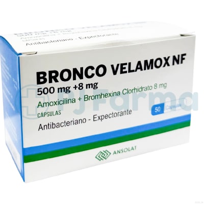 Bronco Velamox Nf (Amoxicilina+Bromhexina) 500Mg+8Mg Ansolat Caps.