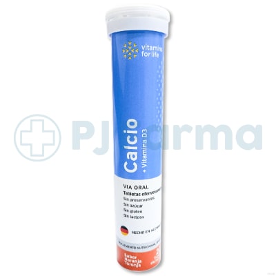 Calcio + Vitamina D3 Tableta Efervescente Sabor Naranja/Toronja Tubo X 20 Unid1