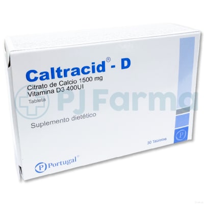 Caltracid-D(Cit De Calcio 1500Mg+ Vit D3 400UI)Portugal Tab. Caja X 30 Unid