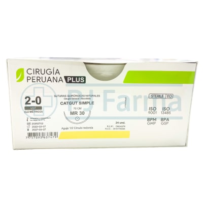 Catgut Simple 2/0 MR 30 Cirugia Peruana Unidades1